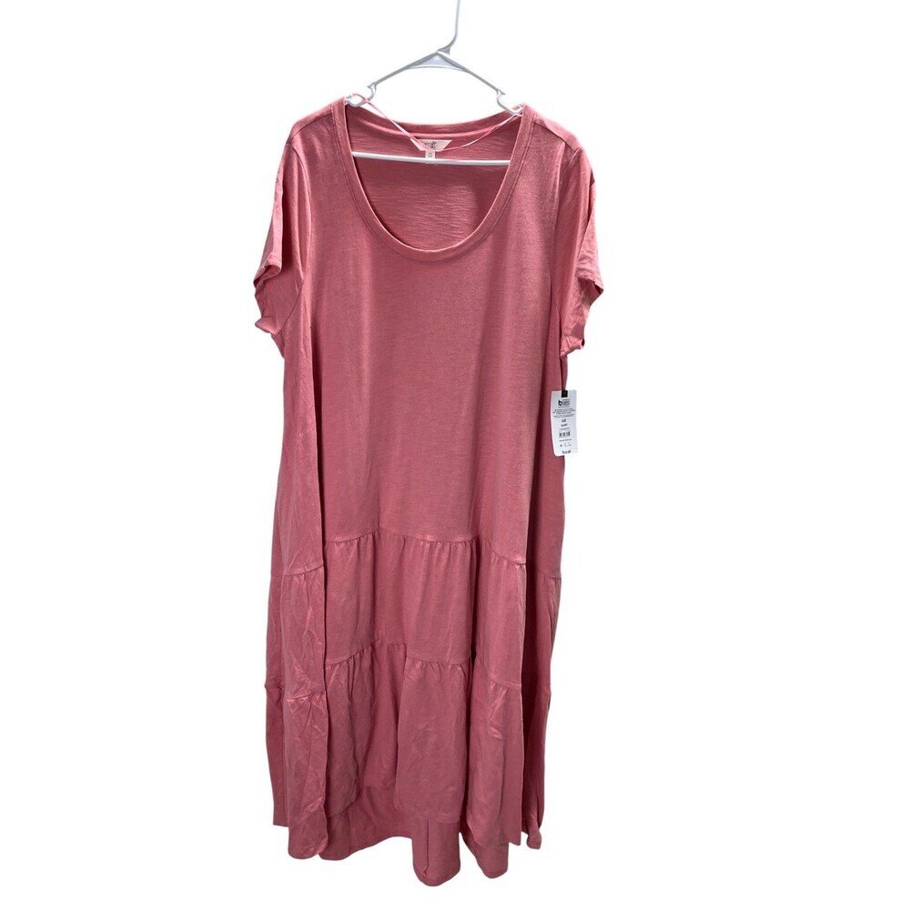 Terra & Sky Dress Women's Size 0X Mauve Glow Tiered Knit Maxi Cotton